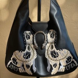 Gucci Dog Embroidered Extra Large Dionysus Hobo